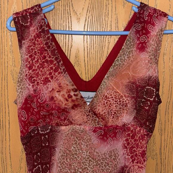 Vintage Y2K Breakin’ Loose women’s Orange V Neck Bias cut Sheath dress (11/12) - Picture 2 of 6